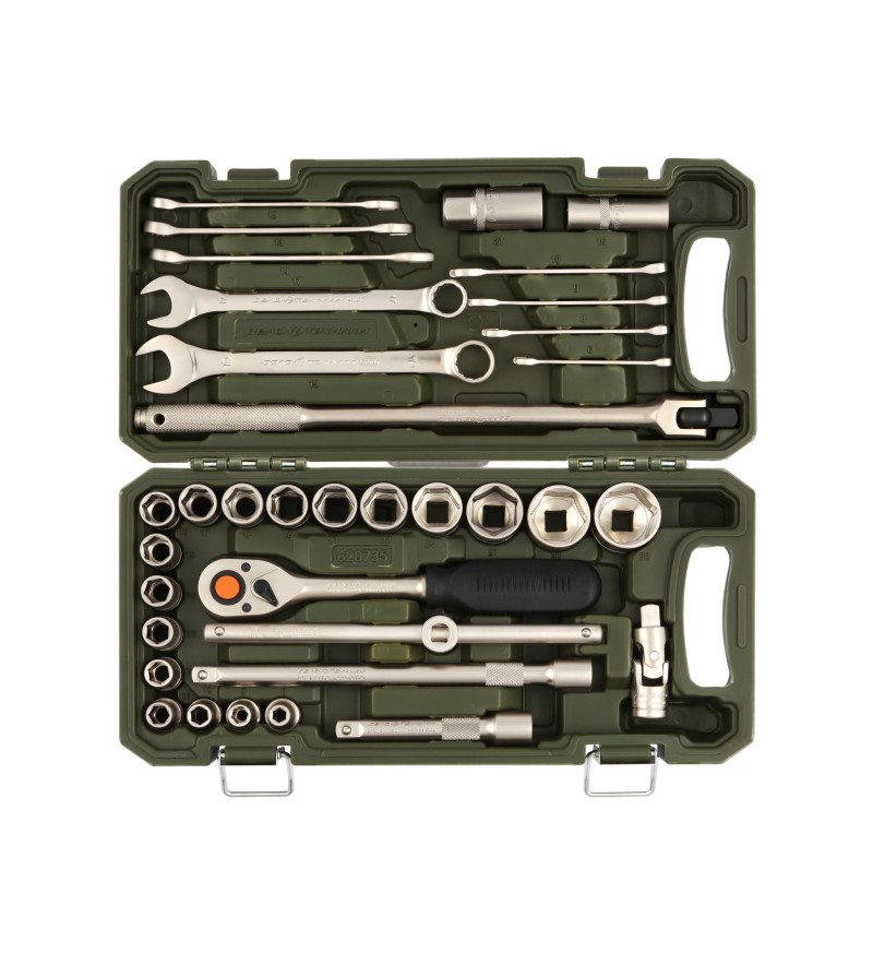 Набор головок 1/2" с комбинированными ключами, 35 предм.