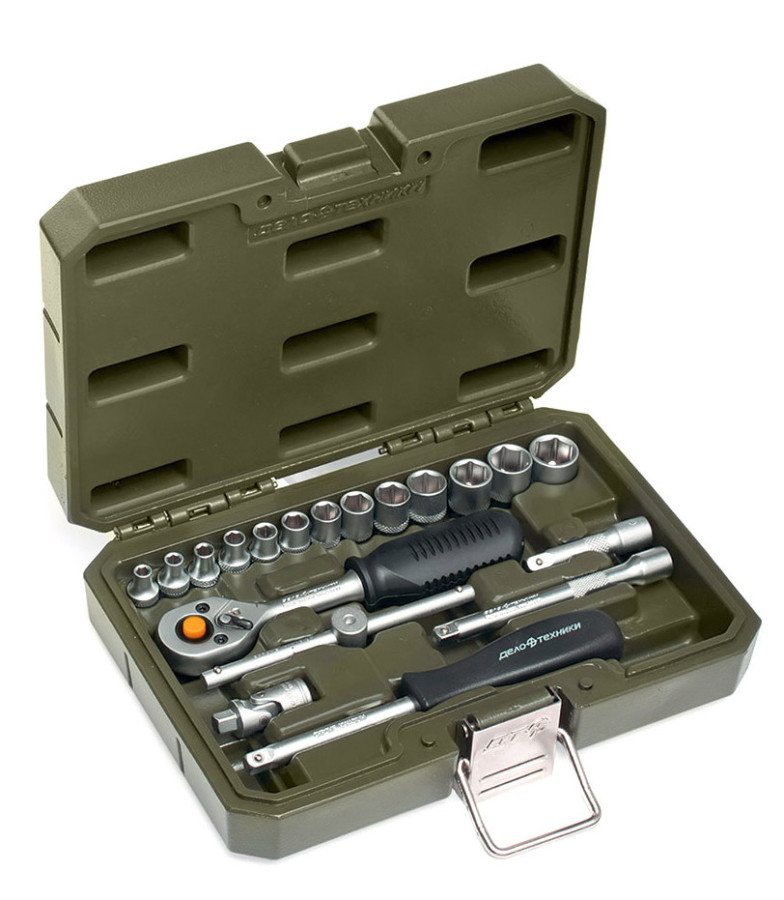 Набор головок 6-ти гранных с трещеткой 1/4 19пр.(4,4,5,5,5,5,6,7,8,9,10,11,12,13,14) 20/1