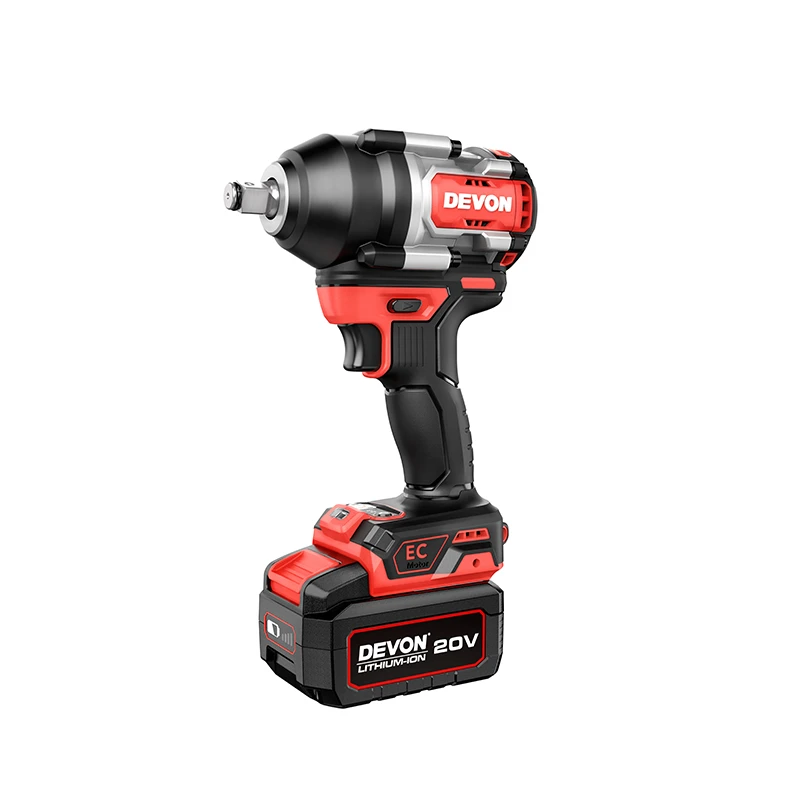 Аккумуляторный ударный гайковёрт /  5,0 Ач * 2 / 
зарядное устройство мощностью 190 Вт / мягкая сумка / цветная коробка/20В, Крутящий момент 850/1000 Нм. 1/2