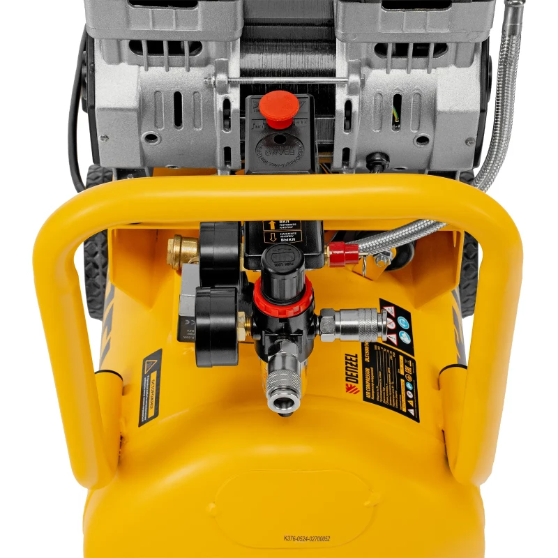 Компрессор безмасляный, малошумный DLS 1500/50, 1500 ВТ, 2x750, 50 л, 260 л/мин Denzel