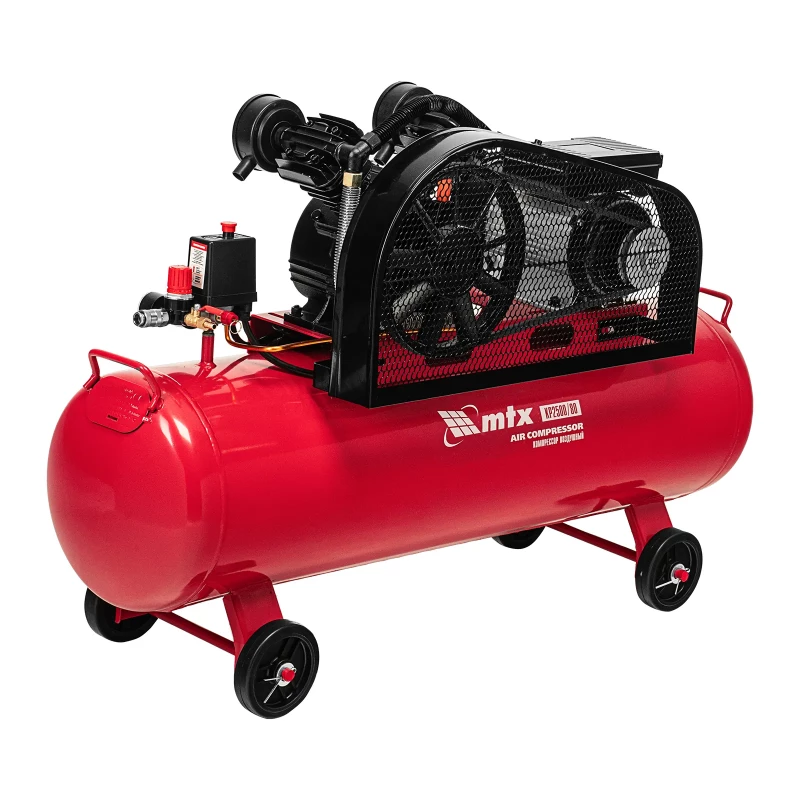 Компрессор воздушный ременный привод КР2500/80, 2,5 кВт, 80 литров, 420 л/мин МТХ