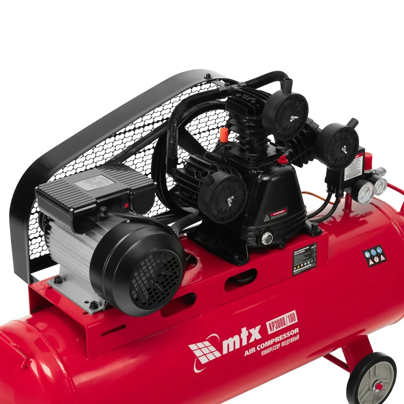 Компрессор воздушный ременный привод КР3000/100 3,0 кВт, 100 литров, 510 л/мин МТХ