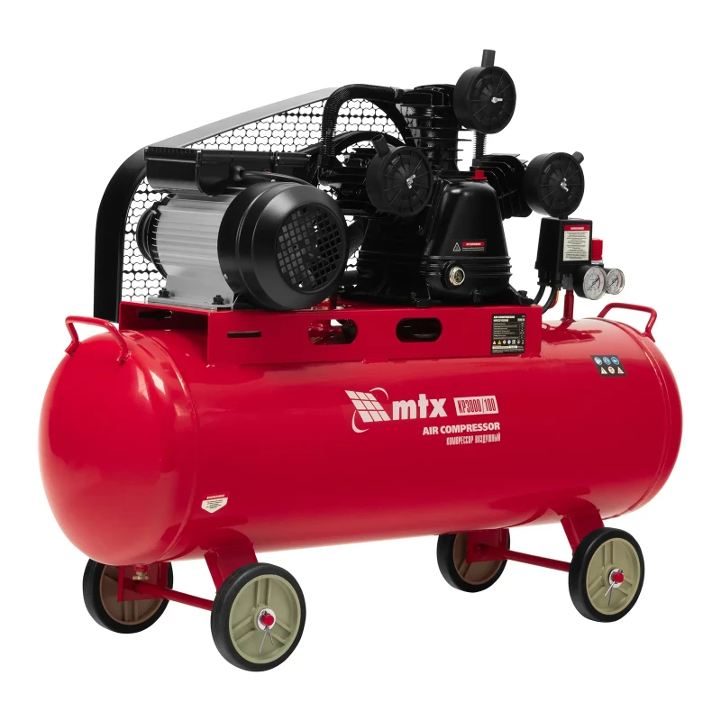 Компрессор воздушный ременный привод КР3000/100 3,0 кВт, 100 литров, 510 л/мин МТХ