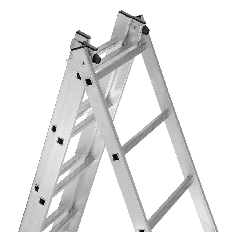 Лестница, 3 х 9 ступеней, алюминиевая, трехсекционная, Сибртех